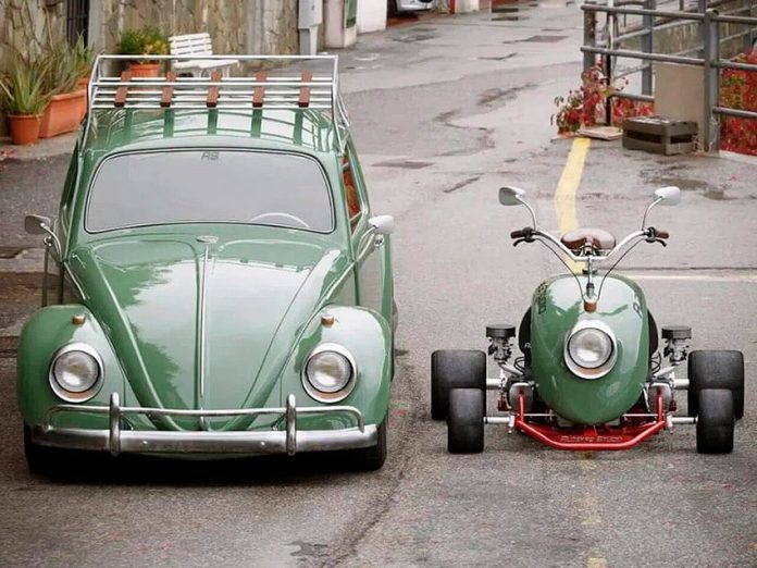 Volkswagen Beetle converted into a go-kart