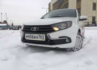 Testing Michelin X-Ice Snow winter tires on the editorial Lada Granta