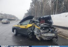 A truck crashed into a parked Lada on the Moscow Ring Road, injuring two people. A truck crashed into a parked Lada on the Moscow Ring Road, injuring two people.