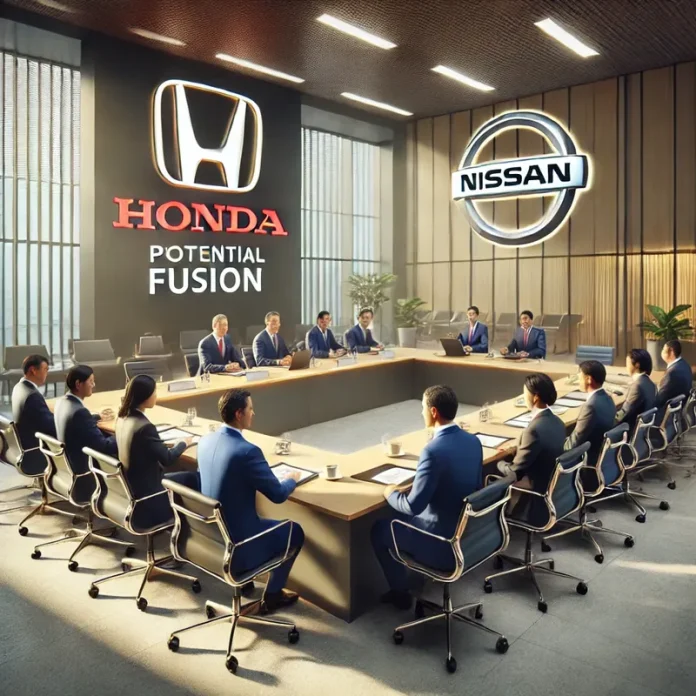 Honda and Nissan are considering a merger.